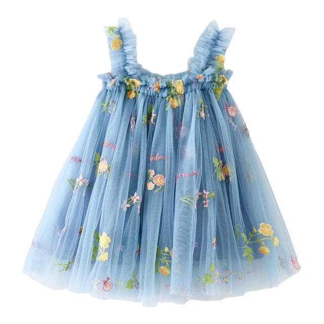 Robes d'Été pour Filles Robe Tutu Sans Manches pour Filles Robe pour Tout-Petites Robe en Tulle Tout-Petite 12-18 Mois