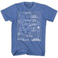 thumbnail image 1 of The Real Ghostbusters Blueprints Retro Royal Heather Adult T-Shirt Tee, 1 of 2