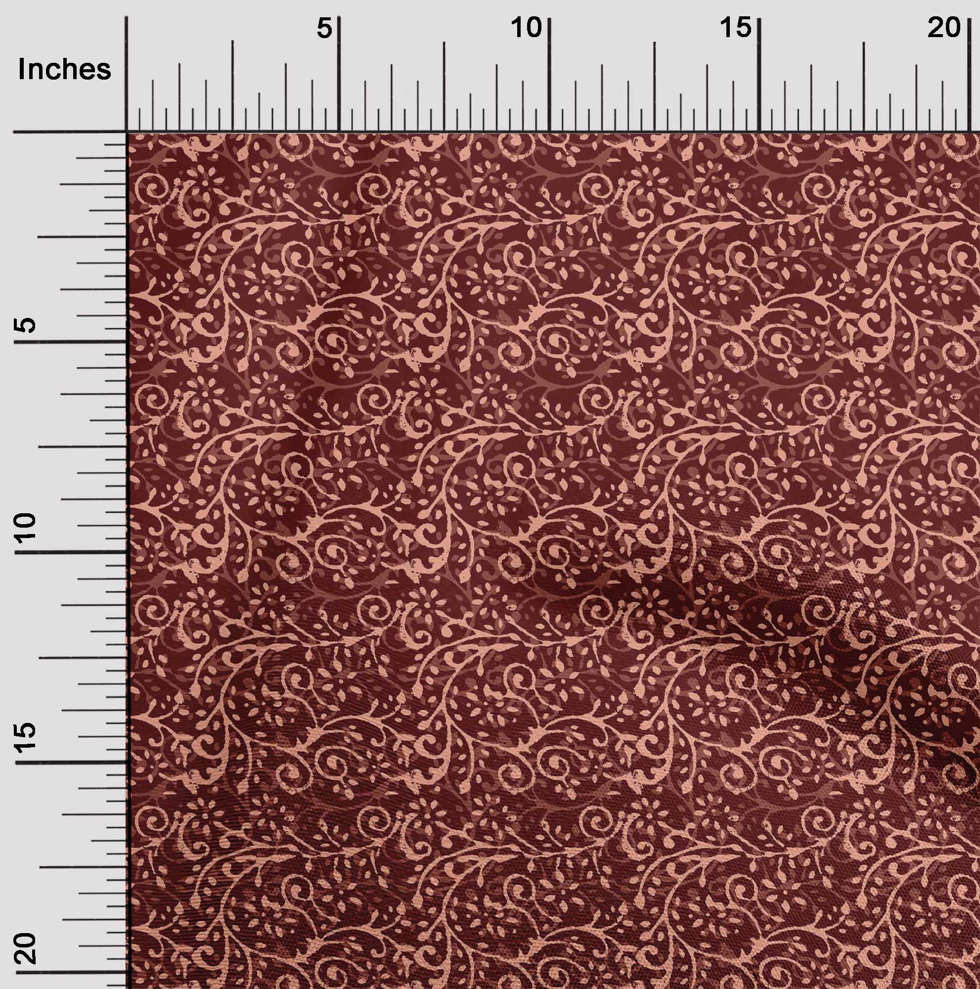 oneOone Tissu Polyester Lycra Feuilles & Floral Imprimé Bloc Tissu BTY 56 Pouces de Large