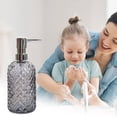 thumbnail image 1 of Refillable Glass Foaming Soap Dispenser, Premium Hand Soap Body Wash Pump Bottle, Portable Bathroom Kitchen Countertop Decor with Leak-Proof Seal, Gray, 1 of 6