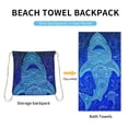 thumbnail image 4 of Serviette de Plage 2-en-1 Serviette Surdimensionnée Serviette en Fibre Fine Se Transforme en Sac à Dos de Rangement, 4 of 7