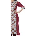 thumbnail image 3 of Moomaya Printed Straight Kurtis For Women V Neck Roll Up Sleeves Kurta Tunic, 3 of 6