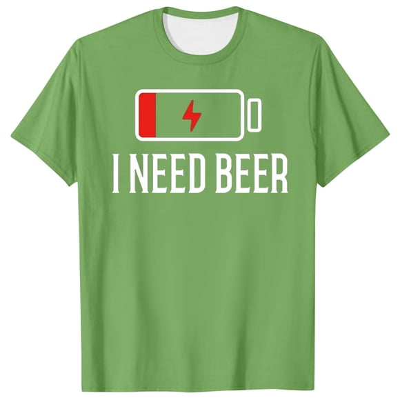 LUOGENLI Male T-shirts for Mens “Funny Men's Casual T Shirt I Need Graphic Tee for Lovers” 4xl Mens T-shirts Graphic Tees Easter Mens T-shirts Graphic Tees Valentines Green XXL