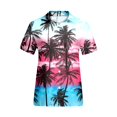 thumbnail image 4 of Hauts d'Été pour Femmes Chemise Décontractée Imprimée à Manches Courtes Bleu Ciel m, 4 of 5