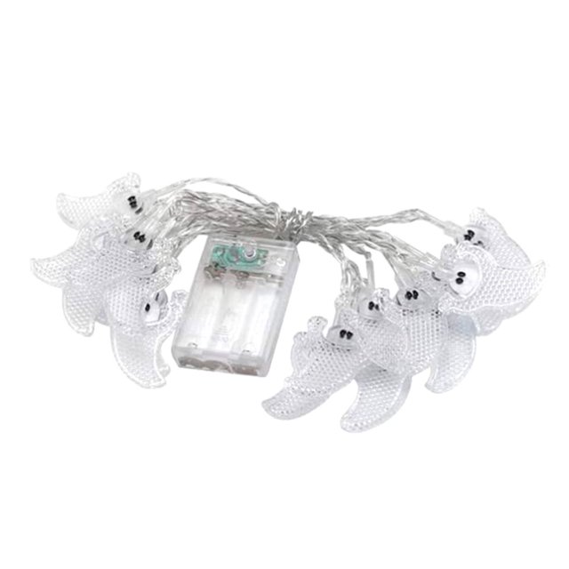 Agiferg Halloween Lights 19.7FT 40 LED Waterproof 3D Ghost Battery Operated String Lights Cute Light For Window Indoor Outdoor Decor Halloween Party Decorations