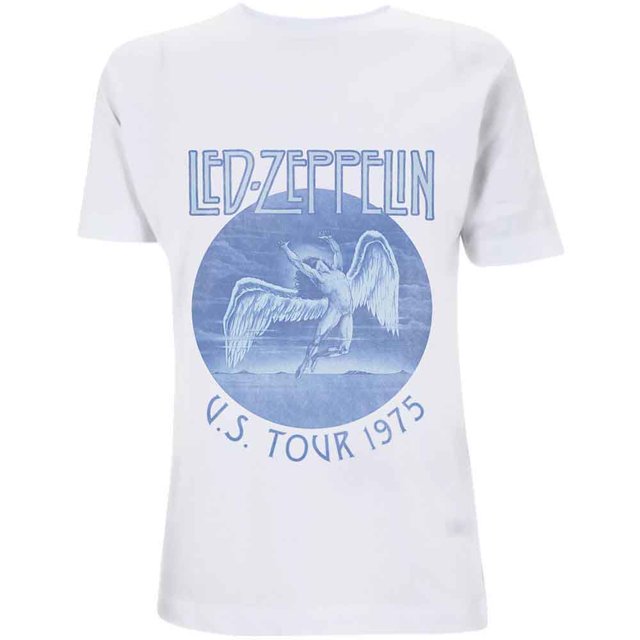 T-Shirt Unisexe Led Zeppelin Tour '75 Bleu Délavé