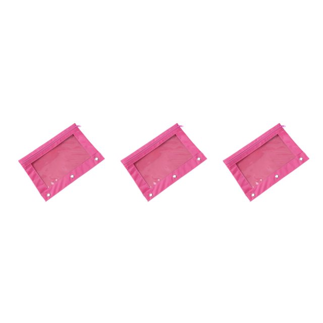 Decodeary Durable Pouch For Organizing Documents In Office Portable Zippered Pouch Pink 3Set