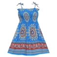 thumbnail image 1 of Robe Fille Smockée Dos Nu Paisley Bleu 2-3 Ans, 1 of 4