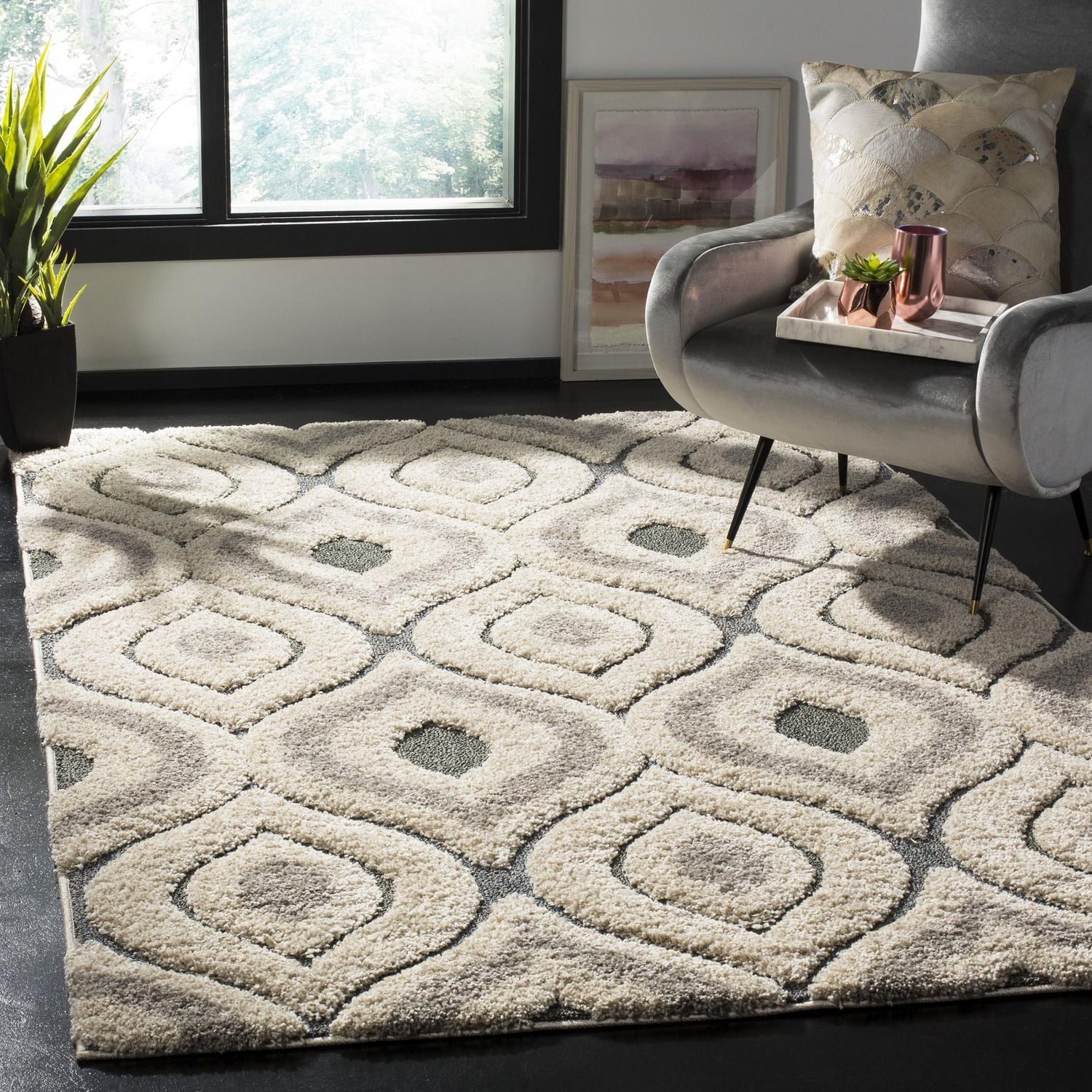 Safavieh Florida Declan Tapis Géométrique Shag