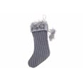 thumbnail image 1 of Embroidered Plaid Fabric Stocking With Faux Fur - Set of 2, 1 of 3