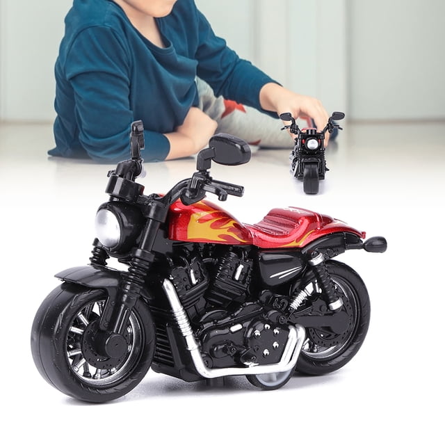Moto Jouet à Rétrofriction, Modèle Réduit de Voiture en Alliage de Collection, Opération Simple pour Enfants, Cadeau Parfait Rouge, Bleu, Orange