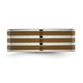 thumbnail image 3 of Titanium Brown 8mm Wedding Band Ring Man  For Dad Mens  For Him, 3 of 10
