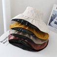 thumbnail image 2 of LinYooLi Women's Bucket Hat Summer Solid Color Cap Japanese Simple Foldable Casual Bucket Hat Vinyl Sunscreen and Sunscreen Bucket Hat, 2 of 6