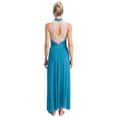 thumbnail image 2 of YUUMIN Costumes de Danse Lyrique pour Femmes Jupe Fluide Strass Robe Maxi Fendue Tenue de Danse Moderne Bleu Clair P, 2 of 5