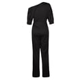 thumbnail image 4 of SMihono Combinaison à Épaules Dénudées à Manches Courtes pour Femme avec Ceinture, Uni, TG, 4 of 6