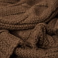 thumbnail image 3 of Brown Soft Knitted Cable Throw Blanket, 3 of 4