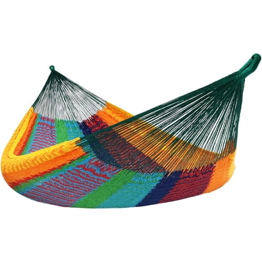 Sunnydaze Hamac Maya Robuste Format Familial TTG avec Corde Épaisse - Capacité de Charge de 625 lb - Multicolore