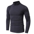thumbnail image 2 of Leutsin Fall/winter High Neck Bottoming Shirt Men's Large Size Solid Color Long Sleeves, 2 of 3