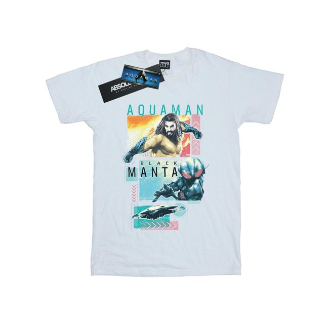DC Comics T-Shirt Boyfriend en Coton avec Tuiles de Personnage Aquaman pour Femmes