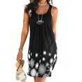 thumbnail image 4 of BJYX Sundress Femmes Casual Robe d'Été Cou Sans Manches Plissé Imprimé Beachwear Tank Sundresses Swing Robe, 4 of 5