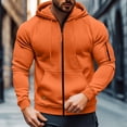 thumbnail image 1 of Men's Solid Color Cargo Hooded Jacket with Multiple Pockets, Raglan Long Sleeve, Breathable Nylon Spandex for Sports Training and Casual Outdoor Wear, 1 of 5
