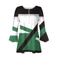 thumbnail image 4 of Birdeem T-Shirt Mode Imprimé pour Femmes Manches 3/4 Blouse Col en V Hauts Décontractés, 4 of 12