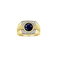thumbnail image 1 of RYLOS Mens Rings 14K Yellow Gold Designer Round Gemstone &  Sparkling Diamond Ring Sapphire September Birthstone Rings For Men, Men's Rings, Gold Rings Sizes 8 - 13, 1 of 7