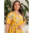 thumbnail image 3 of U.Vomade Women's Plus Size Dress Floral Button Dress, 3 of 6