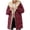 Wine, variant on Jsaierl Winter Puffer Coat for Women Thicken Fleece Lined Down Jacket Long Sleeve Zip up Hooded Coats with Pockets