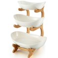 thumbnail image 1 of 2 Tier Ceramic Fruit Bowl with Stand for Kitchen Counter Large Capacity Fruit Ceramic Basket Decorative Fruit Tray Holder, 1 of 8
