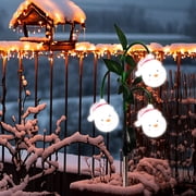 Dvkptbk solar lights Solar Powered Christmas Decorations In The Shape of Old Man Snowman, Solar Powered Road Christmas Stake Lights, Outdoor Christmas Lights for Yard, Patio, Porch