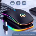 thumbnail image 2 of Rbaofujie Wireless Bluetooth Mouse 2.4GHz Wireless Optical Mouse Three Modes Bluetooth 3.0 5.0 USB Rechargeable LED Gaming Mouse Wireless, 2 of 3