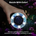 thumbnail image 4 of Bell + Howell 6 LED Round Blue Mosaic Solar Powered Disk Lights - 8 Pack with Auto On/Off for Garden and Lawn, 4 of 8