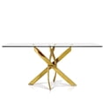 thumbnail image 2 of Table à manger Corey en or, table à manger rectangulaire, table à manger en verre, table à manger en acier inoxydable, table à manger en verre transparent, table à manger rectangulaire moderne, table, 2 of 2