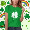 thumbnail image 2 of MKOSPLRT Filles T-Shirts de la Saint-Patrick 3-15 Ans Hauts à Imprimé Trèfle Shamrock Manches Courtes Col Rond Blouses Coupe Ample T-Shirts de Fête à Thème, 2 of 6