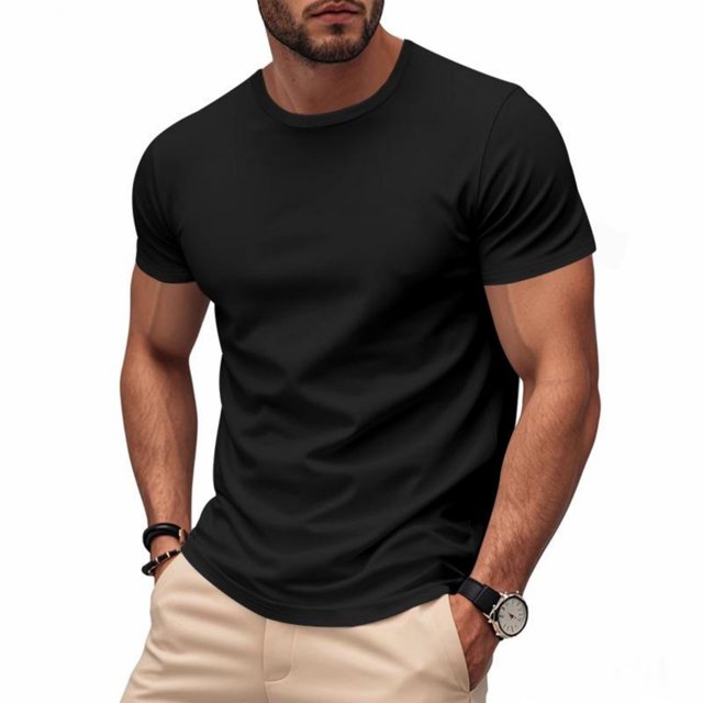 Styesk T Shirts for Man Men's Solid Color Short Sleeved Outdoor Running Sports Breathable Short Sleeve