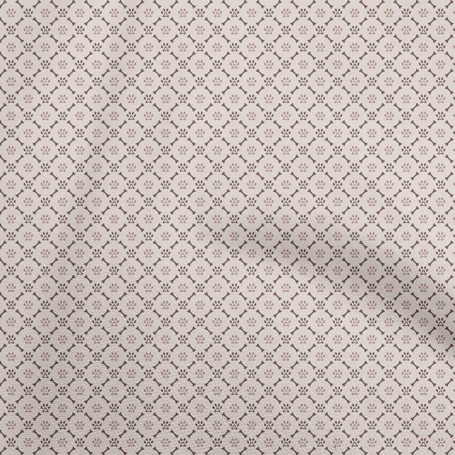 oneOone Rayon Brown Fabric Bone & Paw Sewing Craft Projects Fabric Prints By Yard 56 Inch Wide