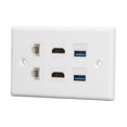 thumbnail image 3 of 6 Port  Wall Outlet With USB3.0, CAT6, Soldering Free Ethernet Wall Plate For Wall Mounted Hdtvs, Streaming Video Players, Projectors, Compatible With Cat5, Cat5e And Cat6, 3 of 8