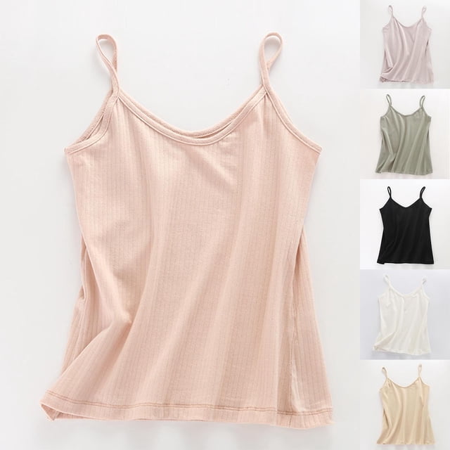 Ashirexll Camisole Tops for Women Solid Color Knitted Camisole Undershirt V-Neck Sleeveless Blouses