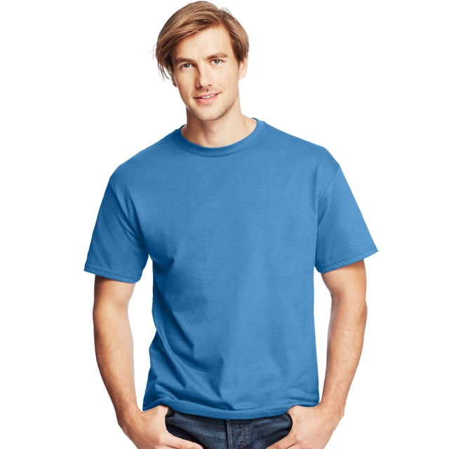 Hanes T-Shirts à Col Ras du Cou ComfortSoft pour Hommes, Lot de 4, S, Bleu Denim