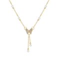 thumbnail image 1 of European and American Simple Light Luxury Butterfly Pearl Necklace, 1 of 6