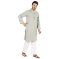 thumbnail image 2 of Atasi Ensemble Kurta Pyjama 2 Pcs pour Homme, Col Henley, Kurta Long Décontracté, 2 of 7