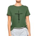thumbnail image 3 of Tee-Shirt Chrétien à Manches Courtes Imprimé Lettre Jésus pour Femmes, 3 of 6