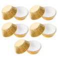 thumbnail image 1 of 100 Pieces Cupcake Paper Liners Mini Non-Stick Decorating Tools Foil Paper Muffin Baking Molds DIY Pastry Chocolate Home Kitchen Bakeware, Gold, 1 of 8