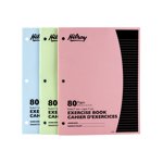Hilroy Livres d'exercices, 3 Faites vos valises, 7mm papier avec marge, Livres de composition 10-7/8" X 8-3/8", Règled, 80 Pages, couleurs assorties