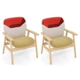 thumbnail image 1 of Gymax Lot de 2 Fauteuils d'Appoint Modernes Rembourrés avec Dossier Spacieux, 1 of 10