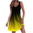 thumbnail image 1 of Penkiiy Robes d'Été pour Femmes Évasées Boho à Imprimé Floral Robes Soleil Sans Manches Robe de Plage Cache-Maillot avec Poches P Jaune, 1 of 6