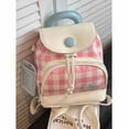 thumbnail image 5 of Supershield Cute Checkerboard School Backpack, Small Aesthetic Travel Bag for Girls - Blue, 5 of 5