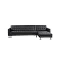 thumbnail image 1 of Velago Attalens Adjustable Faux Leather Sectional Sleeper Sofa, Black, 1 of 7