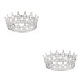 thumbnail image 2 of ZheElen Alloy Durable And Non-deforming Rhinestone For Wedding Or Cosplay Family Wedding Hair Crown Silver  + white 2Set, 2 of 6